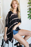 STRIPED TIE DYE ROUND NECK TUNIC - ONLINE ONLY 1-4 DAYS SHIPPING