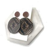Cappuccino Printed Acrylic Disc Earrings - ONLINE ONLY SHIPS IN 1-4 DAYS