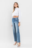 High Rise Wide Leg Jeans with Trouser Hem Detail - ONLINE ONLY - SHIPS IN 1-4 DAYS
