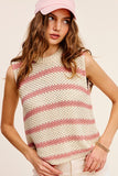Chunky Stripe Sleeveless Sweater Top - ONLINE ONLY 1-4 DAYS SHIPPING