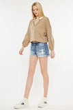 Low Rise WB Detail Button Down Shorts Jeans - ONLINE ONLY 1-4 DAYS SHIPPING