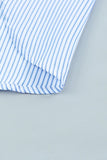 Stripe Smocked shirred oversized shirt blouse - ONLINE ONLY 1-4 DAYS SHIPPING
