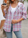 Plaid Long Sleeve Hooded Jacket Ships in 5-10 days • Sizes: S-2X
