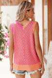 Pink Abstract Stripe Chevron knit sleeveless top - ONLINE ONLY 1-4 DAYS SHIPPING
