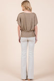 Gold Lurex Rib Jersey Top with Waist Band - ONLINE ONLY 1-4 DAYS SHIPPING