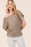 Gold Lurex Rib Jersey Top with Waist Band - ONLINE ONLY 1-4 DAYS SHIPPING
