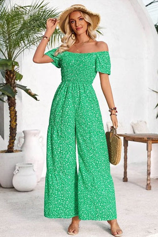 Womens Short Sleeve Wide Leg Romper Jumpsuits - ONLINE ONLY 1-4 DAYS SHIPPING