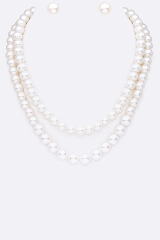 Classy Pearl Layered Necklace Set - ONLINE ONLY SHIPS IN 1-4 DAYS