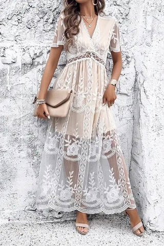 A-Line Lace Dress Midi for Wedding Formal Party - ONLINE ONLY 1-4 DAYS SHIPPING