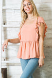 Textured Peplum Top - ONLINE ONLY - 1-4 DAY SHIPPING