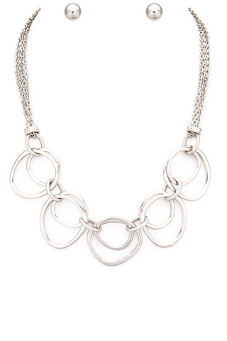 Mix Ring Statement Necklace Set - ONLINE ONLY SHIPS IN 1-4 DAYS