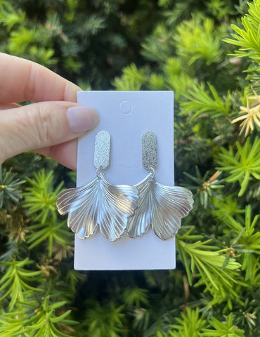 Silver Ginkgo Leaf Earrings - ONLINE ONLY SHIPS IN 1-4 DAYS