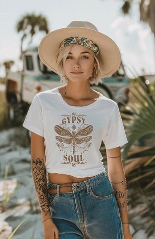 Gypsy Soul Dragonfly Graphic Tee - ONLINE ONLY - 1-4 DAYS SHIPPING