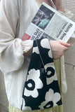 AESTHETIC FLOWER KNITTED TOTE HANDBAG