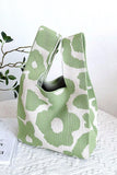 AESTHETIC FLOWER KNITTED TOTE HANDBAG
