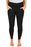 Black High Waist Pleated Pocket Leggings- ONLINE ONLY 2-7 DAY SHIPPING