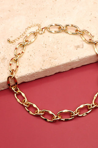EXQUISITE HAMMERED LINK HANDMADE CHAIN NECKLACE - IN-STORE