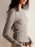Exposed Seam Round Neck Long Sleeve T-Shirt - ONLINE ONLY - 7-10 SHIPPING