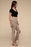 Acid Washed High Waist Distressed Straight Pants - ONLINE ONLY - SHIPS IN 1-4 DAYS