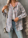 Plaid Long Sleeve Hooded Jacket Ships in 5-10 days • Sizes: S-2X