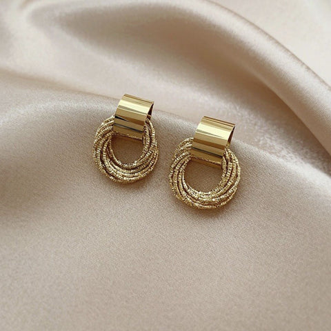 Alloy Gold-Plated Drop Earrings - ONLINE ONLY