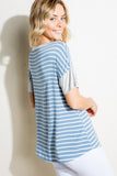 STRIPE SOLID MIXED BOXY TOP - ONLINE ONLY - 1-4 DAY SHIPPING
