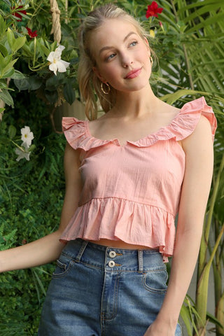 SL ruffled top with flare - ONLINE ONLY 1-4 DAYS SHIPPING
