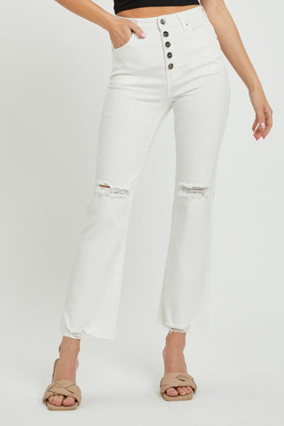 RISEN  Full Size High Rise Button Fly Straight Ankle Jeans - ONLINE ONLY