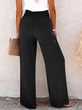 Full Size Decorative Button High Waist Pants- Ships 5-10 days •Sizes: S-3XL