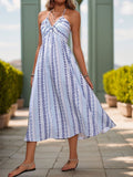 Tied Printed Halter Neck Sleeveless Midi Dress - ONLINE ONLY - 7-10 DAY SHIPPING