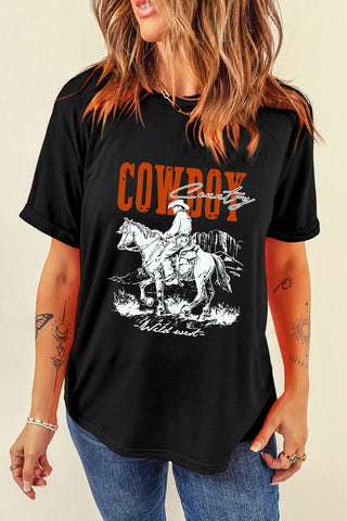 COWBOY Round Neck Short Sleeve T-Shirt - ONLINE ONLY
