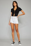 Kancan Full Size High Rise Frayed Hem Denim Shorts - ONLINE ONLY