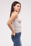2-Way Neckline Washed Ribbed Cropped Tank Top - ONLINE ONLY - 1-4 DAYS SHIPPING
