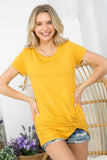 SOLID TWISTED BOTTOM TUNIC TOP - ONLINE ONLY 1-4 DAYS SHIPPING