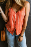Printed Button Up V-Neck Cami - ONLINE ONLY - 7-10 DAY SHIPPING