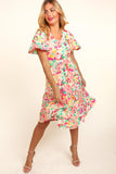 Haptics Tiered Floral Midi Dress with Pockets 2-5 Day Shipping