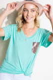 SOLID SEQUIN POCKET BOXY TOP - ONLINE ONLY 1-4 DAYS SHIPPING