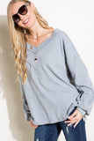 WAFFLE HIGH LOW BOXY TOP - ONLINE ONLY - 1-4 DAY SHIPPING