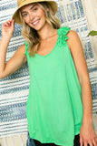 RUFFLED SOLID TANK TOP - ONLINE ONLY 1-4 DAYS SHIPPING