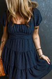 Swiss Dot Short Sleeve Mini Dress - ONLINE ONLY