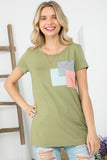 COLOR BLOCK THREE POCKETS TOP - ONLINE ONLY - SHIPS 1-4 DAYS