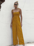 Square Neck Spaghetti Strap Jumpsuit - ONLINE ONLY