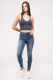 Washed Ribbed Cropped V-Neck Tank Top - ONLINE ONLY 1-4 DAYS SHIPPING