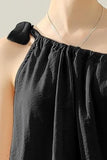 Ninexis One Shoulder Bow Tie Strap Satin Silk Top - ONLINE ONLY
