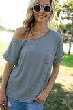 PIN STRIPE ONE SHOULDER BOXY TOP - ONLINE ONLY - 1-4 DAY SHIPPING