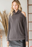 Charcoal Cold Shoulder Sweater