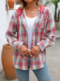 Plaid Long Sleeve Hooded Jacket Ships in 5-10 days • Sizes: S-2X