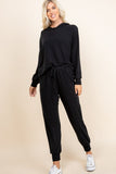 Super Lady Full Size Long Sleeve Hoodie and Tied Pants Set