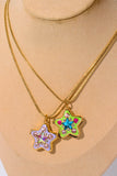 Rhinestone Decor Star Box Pendant Necklace - ONLINE ONLY