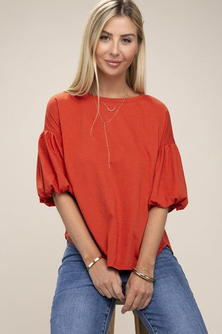 Bubble sleeve top - ONLINE ONLY SHIPS IN 1-4 DAYS